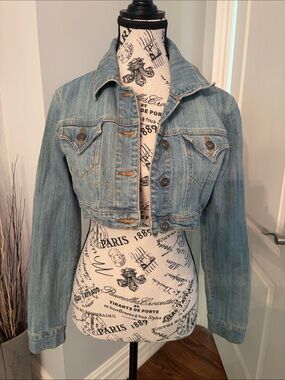 Girls Cropped Light Blue Denim Jacket